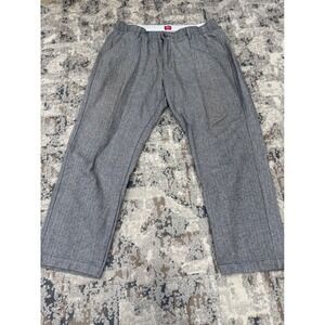 Levis XX Chino EZ Taper Pants Mens Large Grey Herringbone Trousers A1041-0032